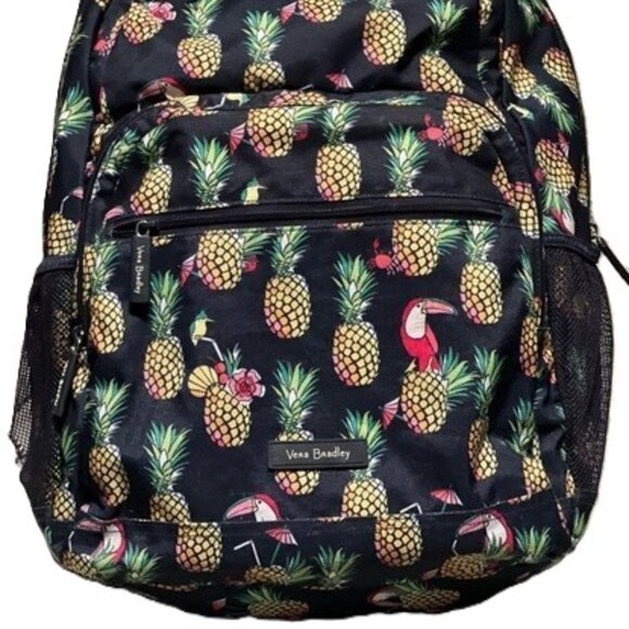 Vera Bradley Large Laptop Backpack Pineapple Toucan Party - Picture 3 of 14